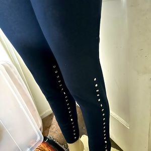 New size xl dark jean looking leggings with silver embellishments